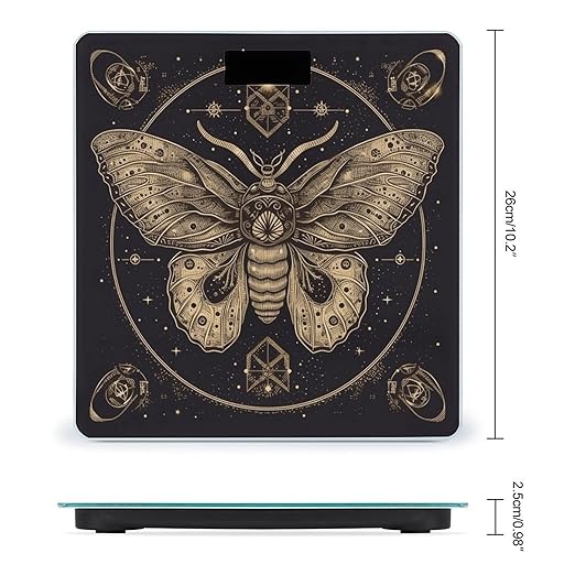 Moth Scale for Body Weight Anti-Slip Tempered Glass Digital Bathroom Scales Clear LCD Display Weighing Scale Safe Rounded Corners Smart Scales