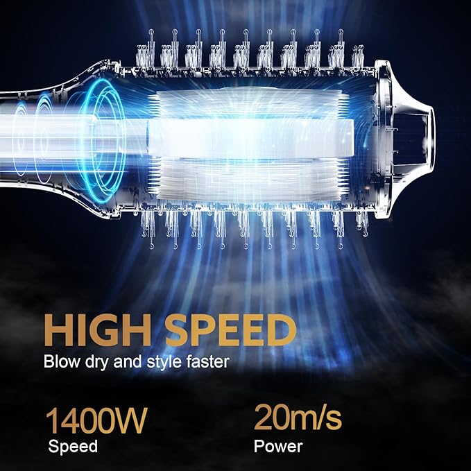 Blow Dryer Brush Hair Dryer | One-Step Hot Air Brush with Oval Volumizer High-Speed Hair Styler with Negative Ions for Drying &amp Smoothing &amp Volumizing for All Hair Types 110000 RPM