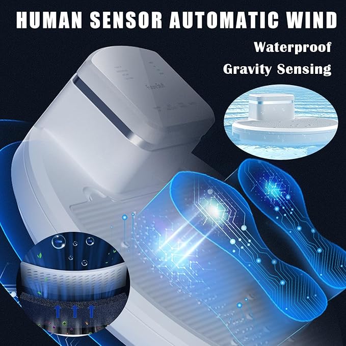 Full Body Dryer After Shower 2500W Intelligent Body Hair Heater Blow Dryer With Constant Temperature 20-45℃ Full Body Dryer Machine With Anti-Slip Mats Household Bathroom Dryer Foot Touch Screen