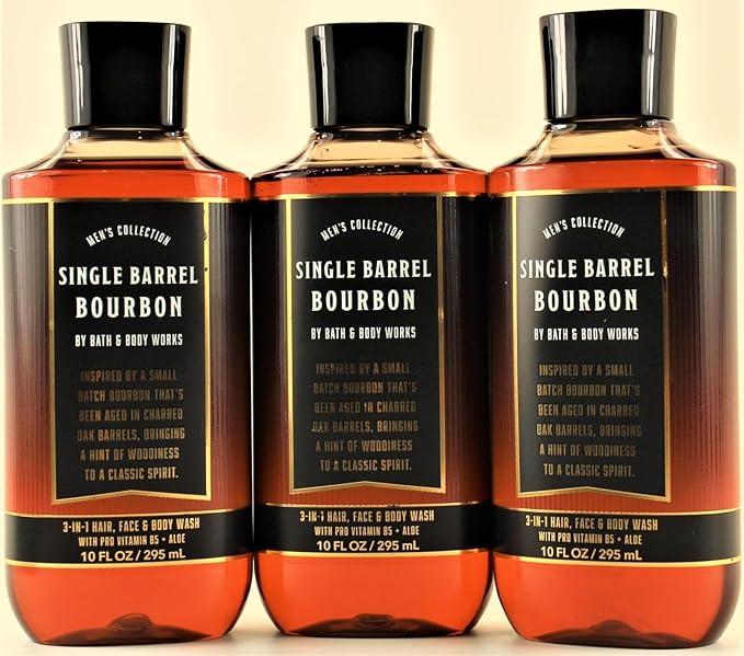 3 Men's SINGLE BARREL BOURBON 3-1 Hair Bath &amp Body Wash Gel 10z