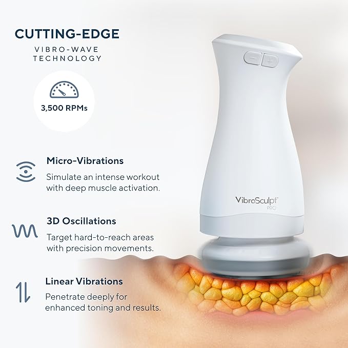 Vibro Sculpt Pro Bundle with Pro Pads Vitamin C Retinol – Complete Sculpting Massager Kit Retinol and Vitamin C for at-Home Contouring – Full Sculpting Bundle Vitamin C Retinol Included