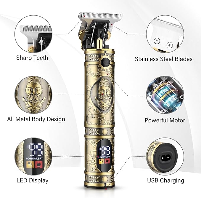 GSKY Hair Clippers for Men Professional Beard Trimmer Kits &amp Sets Cordless Mens Hair Trimmer Electric Shavers Haircutting Machine with LED Display for Barber
