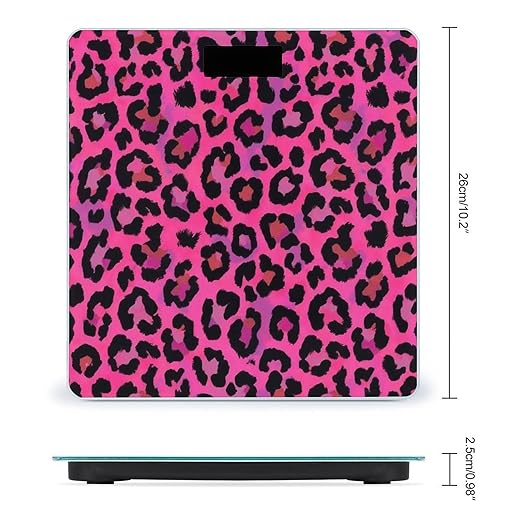 Men's Fashion Automatic Switch Digital Bathroom Weighing Scale Smart Scale Hot Pink Tie Dye Leopard Cheetah Print
