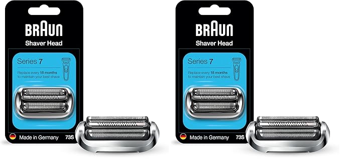 Braun Series 7 New Generation Electric Shaver 73s Replacement Head Compatible with 7020s 7025s 7085cc 7027cs 7071cc and 7075cc Shavers (Pack of 2)