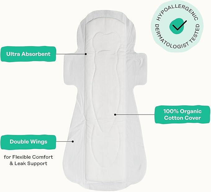 The Honey Pot Company - 48 ct - Herbal Pads for Women - Overnight w/Wings - Infused w/Essential Oils for Cooling Effect &amp Organic Cotton Cover - Feminine Care