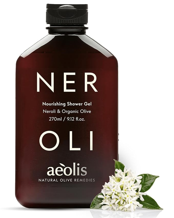 AEOLIS Refreshing Shower Gel with Neroli and Olive Leaves – Greek Olive Oil Shower Gel for Men &amp Women – Clean Beauty Body Cleanser – Natural Skincare from Greece – Invigorating Body Care 9.12 Fl