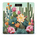 Digital Bathroom Scale for Body Weight Scale with Bright LCD Display High Accuracy Step-On Technology Auto On/Off Summer Floral Cactus Digital Scales 400 Lbs /180kg