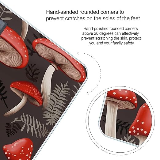 Red Mushrooms1Scale for Body Weight with LCD High Precision Weighing Scales Fashion Sturdy Tempered Glass Weight Scales Easy-to-Read Digital Bathroom Scale for Daily 400lb