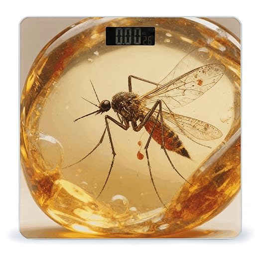 Amber Mosquito Scale for Body Weight Sturdy Tempered Glass Weighing Scales with LCD Display Accurate Digital Bathroom Scale Convenient Body Fat Smart Scales Easy Read