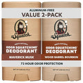 Dr. Squatch Natural Men’s Deodorant – Aluminum Free Natural Deodorant Men with Charcoal &amp Postbiotics for 72-Hour Odor Protection – Maverick Musk + Wood Barrel Bourbon 2.65oz Stick (2-Pack)