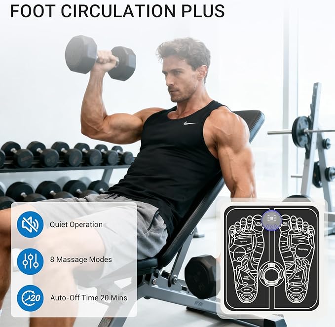 Health Expert Electronic Stimulator and Powered Muscle Stimulation for Pain Relief EMS Foot Massager-2