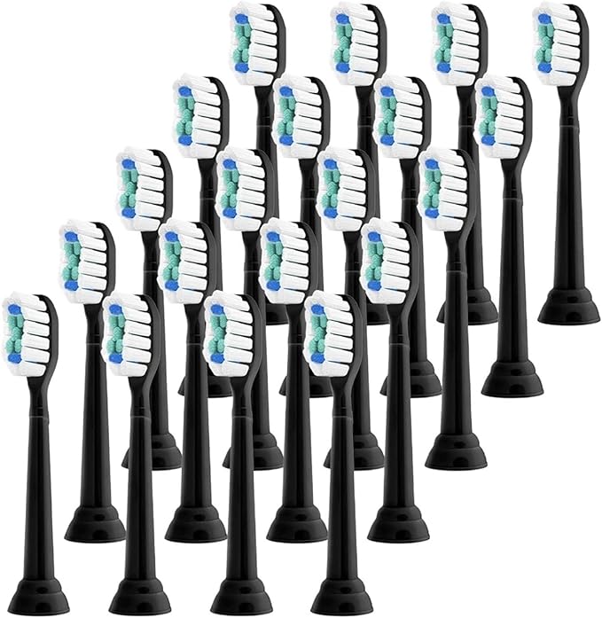 Replacement Brush Heads Compatible for Electric Toothbrush HX6920 4100 2 Series Cleaning Refills(Black-20 Pcs)