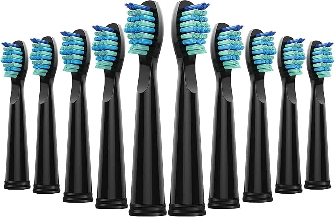 10Pcs Toothbrush Replacement Heads Compatible for SG/FW 910/507/958/515/949/575/551(10pcs Black)