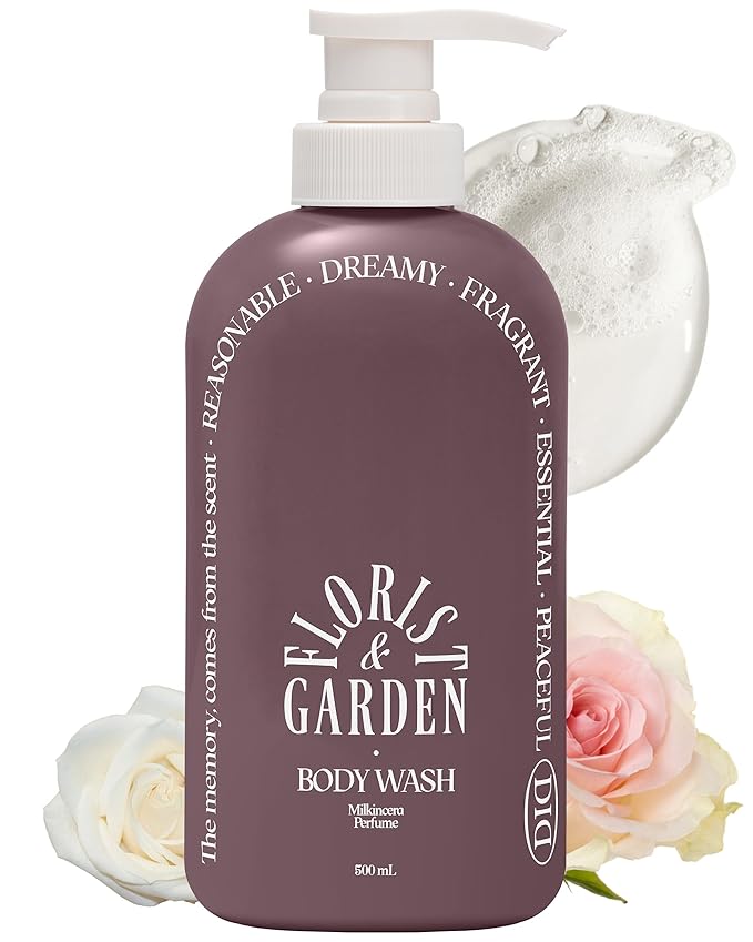 Milk in Cera Perfume Body Wash - Korean Moisturizing Body Cleanser for All Skin Types - Refreshing &amp Sweet Floral Scent - with Milk Protein and Ceramide 16.9 fl.oz.