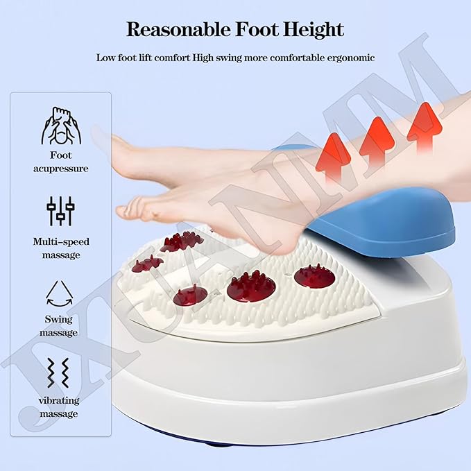Fitness Blood Chi Machine Foot Leg Massager Passive Aerobic Exerciser for Vitality Swing Shaking Exercise with Wire Control 10 Gear Speed Adjustable