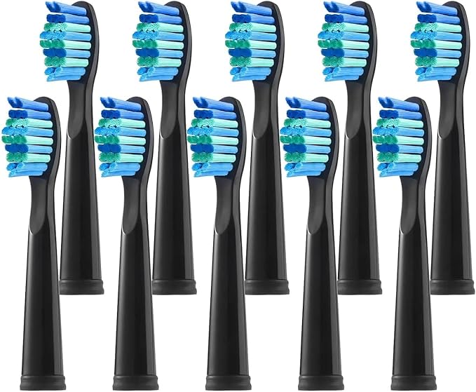 10-20Pcs Toothbrush Replacement Heads Compatible for with SG910/507/958/515/949/575/551(Black-10pcs)