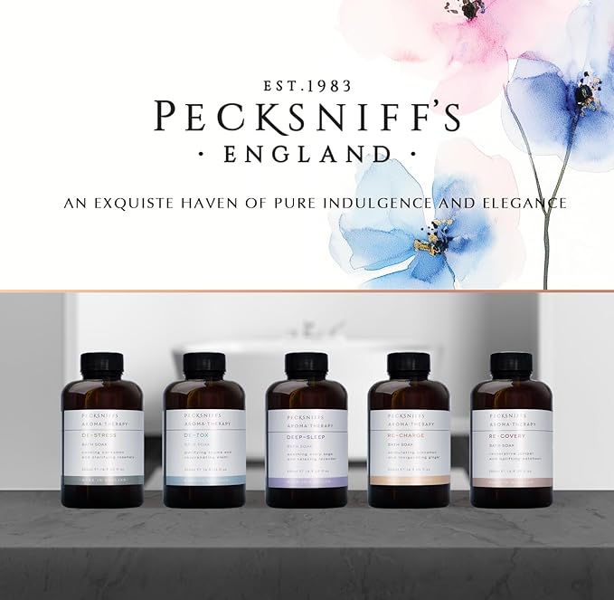 Pecksniff's Aroma:Therapy De-Stress Bath Soak Decanter | 500ml/16.9 Fl Oz