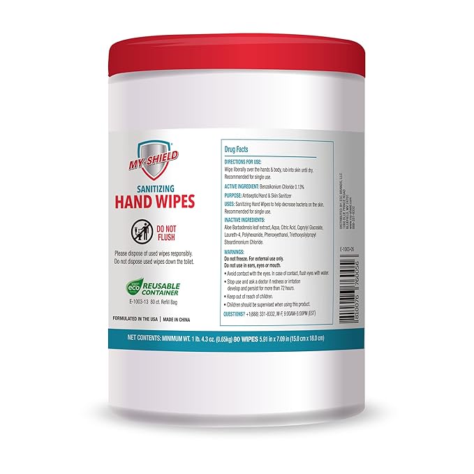 Sanitizing Hand Wipes - Alcohol-Free Long-Lasting Antimicrobial Protection. Kills 99.9% of Germs. Infused with Aloe Vera (Two 80-Count Four 20-Count) FDA Registered