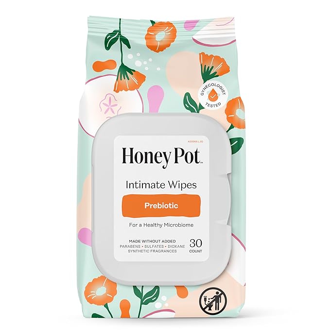 The Honey Pot Company - Prebiotic Feminine Wipes &amp Regular Pads Bundle - pH Balanced Natural Hygiene Feminine Products - Herbal Infused Sanitary Pads for Women - Feminine Care
