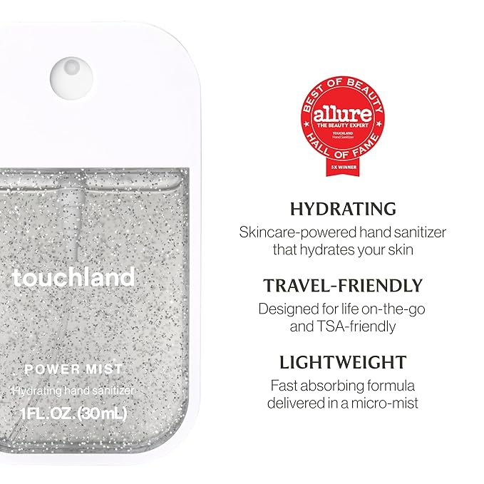 Touchland Hydrating Hand Sanitizer Spray – Confetti Cake Trio Set Dye Free – 3 x 1 FL OZ Travel Size Mists