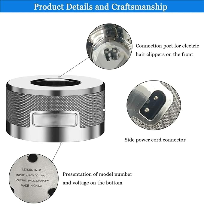 Compatible With BaBylissPRO Series Clipper FX870GFX870SFX870RGFX870BNFX8700REFX787RE Charger Stand Charging Base Trimmer Replace Electric Shaver Head Spare Parts.(3pcs.)