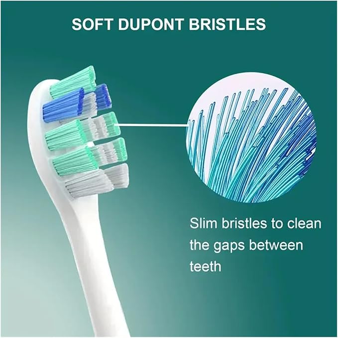 Compatible for Replacement Toothbrush Heads for HX6730/HX6721/HX3216/HX9362/HX3210/HX6013/HX9063/HX6063 Bright White Brush Nozzles C3 W3(16pcs)