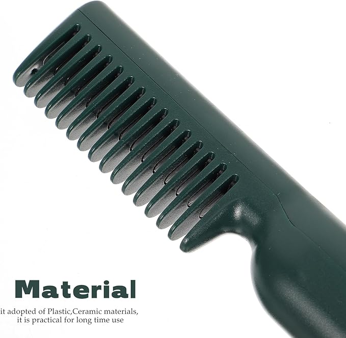 PRETYZOOM Temperature Hair Straightening Comb Brush for Smooth Hair Ceramic Heating Styling Tool for Straightening and Curling Portable USB Electric Straightener for Home Use Green