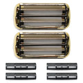 2PCS Replacement Foil and Cutters for BaBylissPRO Barberology Electric Shaver Double Foil Shaver Replacement Head Compatible with BaBylissPRO FXFS2 Shaver (Gold)