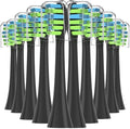 10PCS Replacement Toothbrush Heads Compatible for 7am2m AM101/AM105 Sonic Electric Vacuum Soft Bristle Nozzles(10PCS Black)