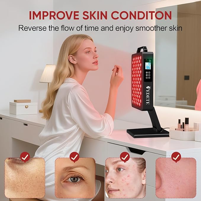 Red Light Therapy for Face and Body 630nm 660nm 810nm and 850nm Near Infrared Light Therapy Panel 70 Dual Chip LEDs High Power LED Light Therapy Device for Skin Care Sleep Pain Relief. M70