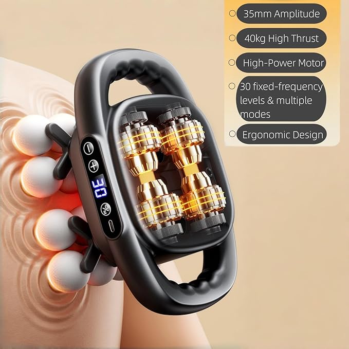 Mini 16 Head Massage Gun Set Mini 16-Drive 8-Head Massage Gun Deep Tissue with 30 Levels &amp 3 Modes for Thighs Arms Waist Back