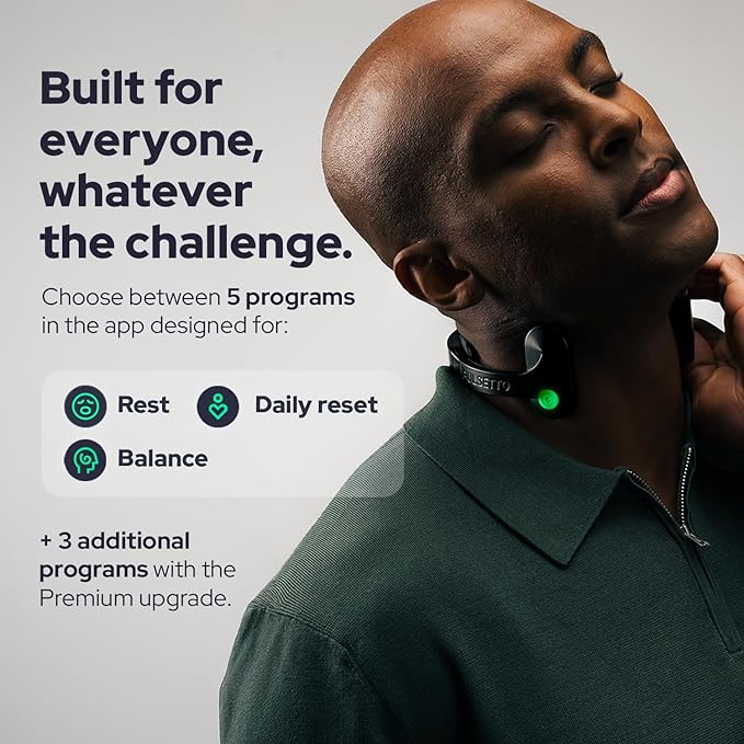 Pulsetto FIT Wellness Wearable with Vagus Nerve Support – Patented Neuro Technology for Relaxation Stress Balance Focus and Restful Sleep