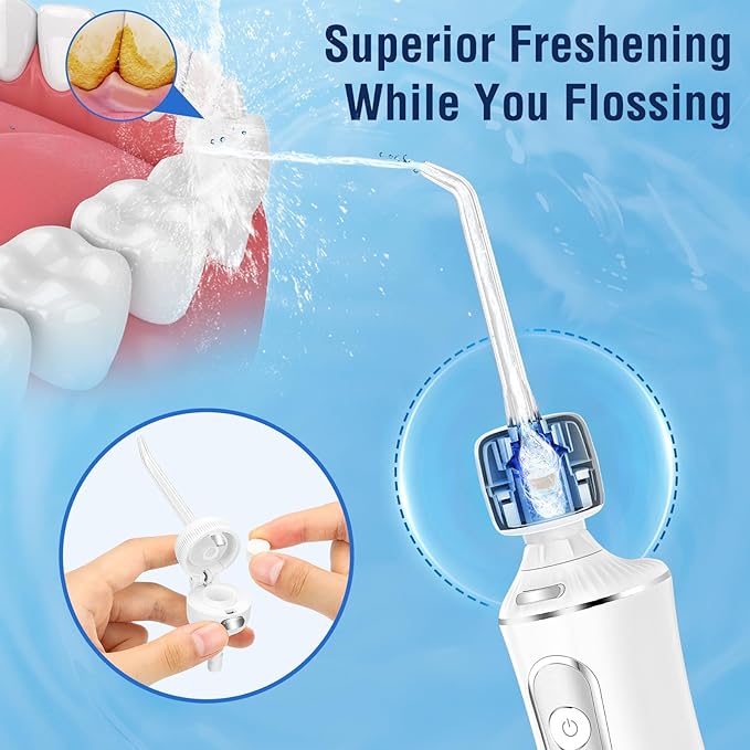 H2ofloss Portable Water Flosser and Compact Breath Freshening Tablets Set – Superior Oral Care Combo
