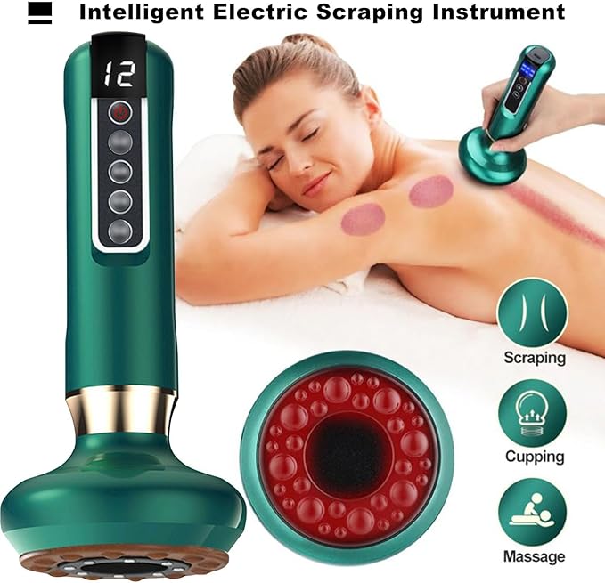 NICHOY Rechargeable Bianstone Scraping InstrumentVacuum Negative Pressure Cupping DeviceHousehold Electric Cupping DeviceNatural Bianstone(F)