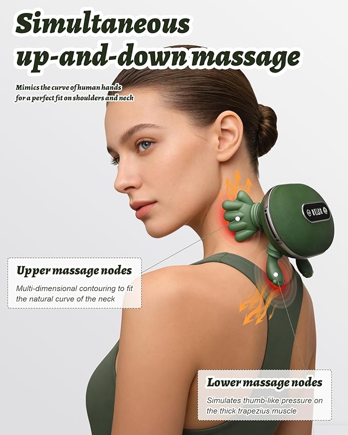 Neck Back Massager Neck and Back Massager with Heat Long-Lasting Bionic Electric Shiatsu Deep Tissue Neck Massager Cordless LCD Battery Display for Home &amp Office Gift for Women Men