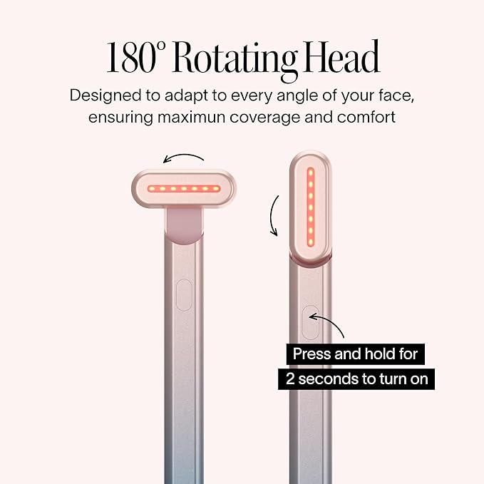 Solawave 4-in-1 Red Light Therapy Wand for Face &amp Neck | Beauty Device with Galvanic Current Massager &amp Warmth | Anti-Aging Wrinkle Reduction Skin Tightening Depuffing &amp Rejuvenation (