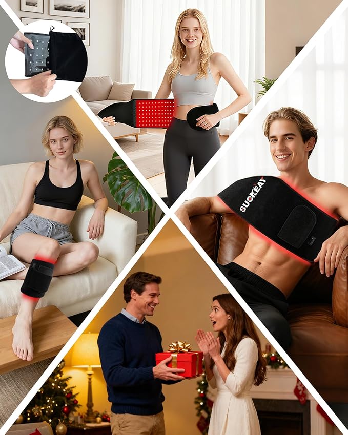 Red Light Therapy for Body 21.6''*6.8'' Infrared Light Therapy Belt with Soft Lycra FSA Eligible HSA Flexible Light Pad for Back Waist Belly Knee Joint Muscle Repair Gift 660nm &amp 850nm Max21W