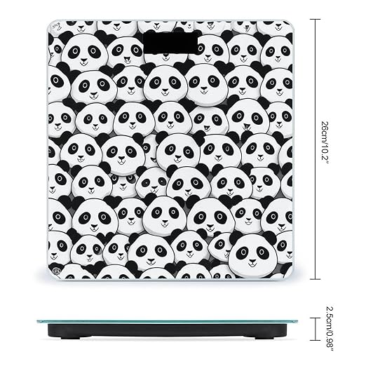 Smart Scale for Body Weight Automatic Switch Digital Bathroom Weighing Scale Cute Panda Black and White