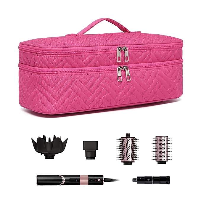 Double-Layer Carrying Case Apply to One-Step Hair Dryer Travel Bag for Hair Volumizer/StylerWater Resistant Storage Organizer BoxCompatible with FlexStyle Attachment (Bag Only)
