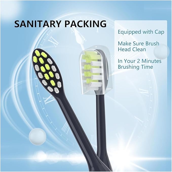 Compatible for 4Pack Replacement Toothbrush Heads Compatible with Ph One Soni Care Electric Head HY1100 HY1200 BH1022(8pcs Black)