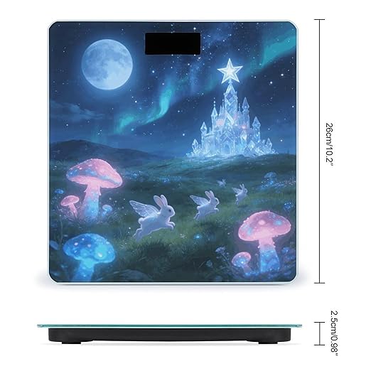 Moonlit Night Flying Rabbit Smart Scale for Body Weight Digital Bathroom Scale Toughened Glass Weight Scale with Large LCD Backlight Display High Precision Scales Weighing Machine