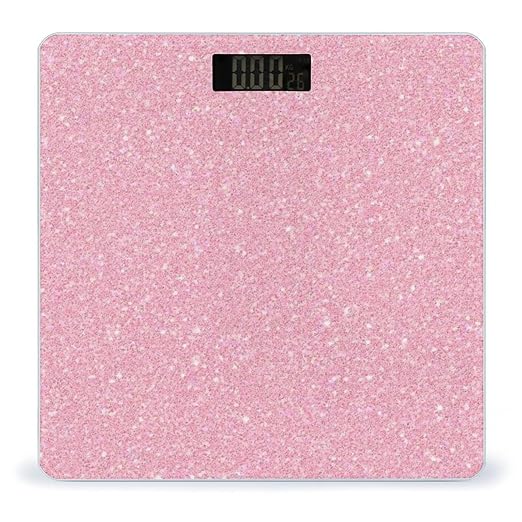Men's Smart Scale for Body Weight Digital Bathroom Weighing Scale Automatic Switch Energy Saving Scale Pink Glitter Texture