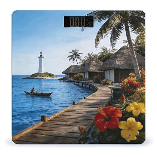 Coconut Breeze Water Residence Smart Scale for Body Weight Digital Bathroom Scale Toughened Glass Weight Scale with Large LCD Backlight Display High Precision Scales Weighing Machine