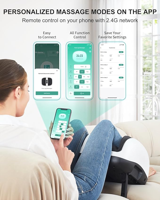 Nekteck Neck Massager Blue and Smart Foot and Calf Massager APP Control White
