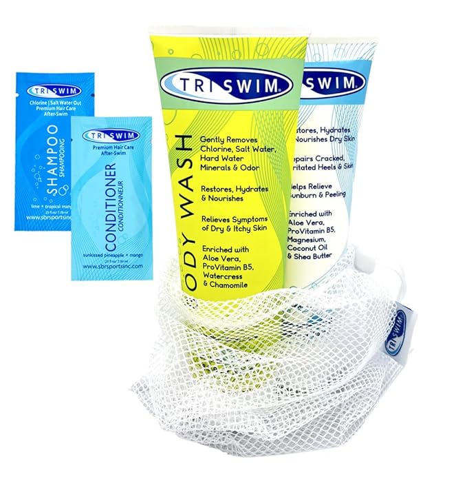TRISWIM After Swim Skin Care Set | Chlorine Removal Body Wash &amp After Swim Lotion 8.5 fl oz Each | Removes Chlorine &amp Deeply Hydrates Dry Skin | Vegan Paraben-Free