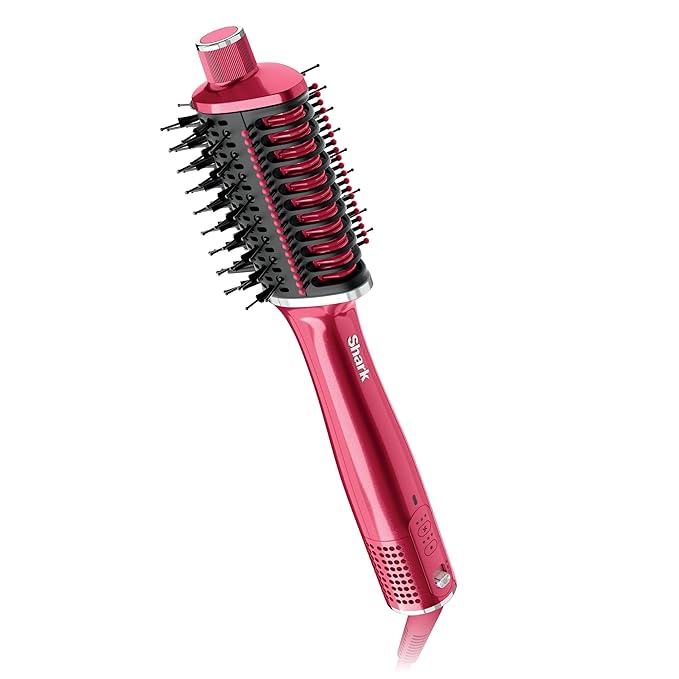 Shark Glossi 2-in-1 Hot Tool and Air Glosser | Ultra-Fast Ultra-Glossy Blowouts at-Home | Heat-Controlled Ceramic Curly Coily and Color Friendly | Raspberry | HT302BP