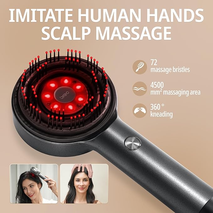 Breo Scalp 3L Laser Hair Growth Comb with 650nm Infrared Technology 360° Scalp Massager Waterproof Design Effective Scalp Stimulation and Hair Regrowth