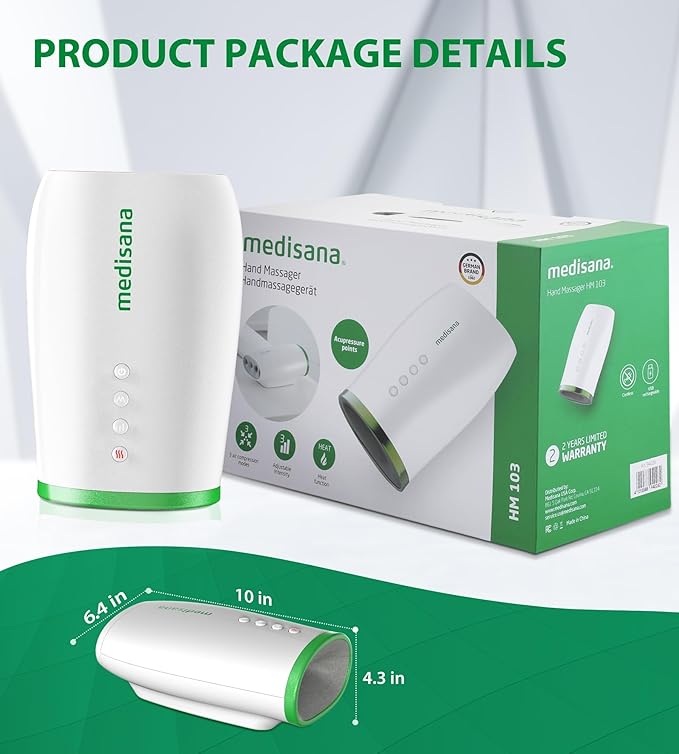 Medisana Hand Massager for Arthritis and Carpal Tunnel Electric Hand Massager with Heat and Compression-Birthday &amp Christmas &ampThanksgiving &amp Personalized Gifts for Women Wife Mom Girlfrie