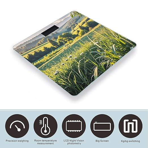 Country Style Smart Scale for Body Weight Accurate Bathroom Scale with LED Display Digital Weight Scales Weighing Machine High Precision Scales for Bath Home