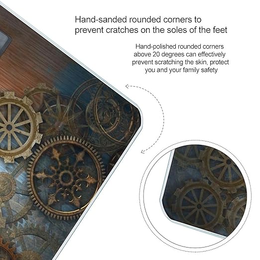 Rusty Steampunk Clock Scale for Body Weight Digital Bathroom Scale Precision Smart Weighing Scales with Clear LED Display Accurate High Precision Scales Weighing Machine